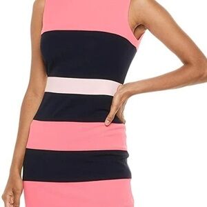 NWT Tommy Hilfiger Pink and Blue Sheath Midi Dress